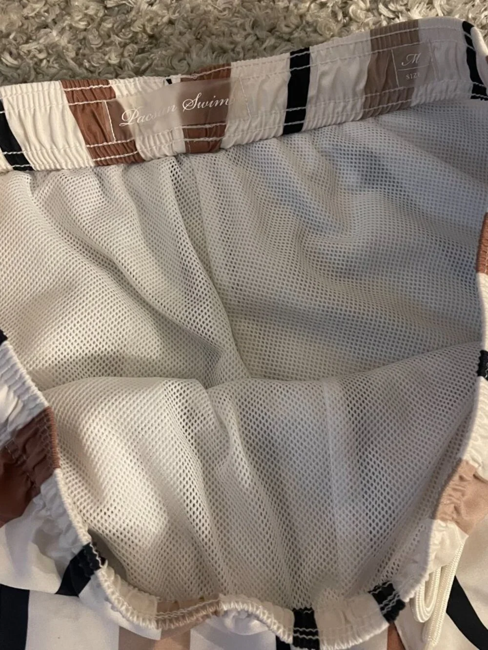 PacSun Kennedy Striped Swim Trunks Mens Medium 4.5
